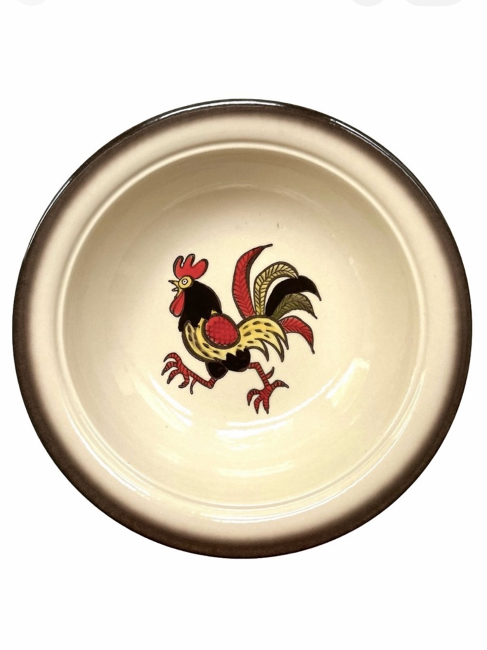 Vintage Poppytrail by Metlox Rooster Ceramic Serving Bowl Made in California